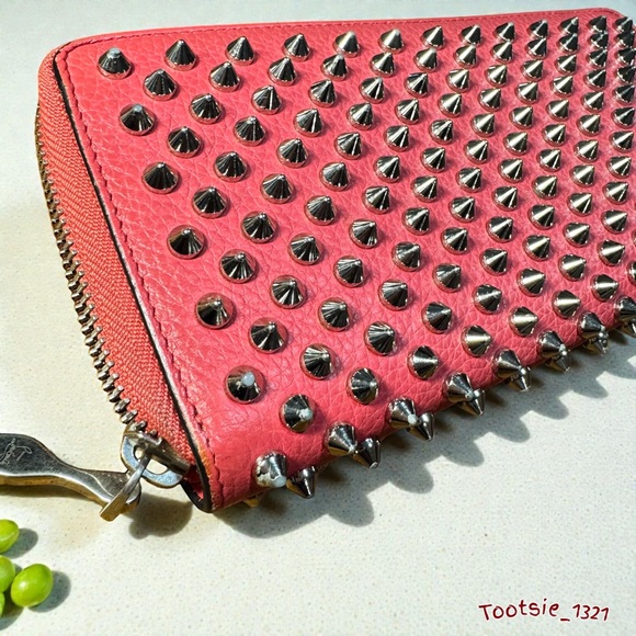 CHRISTIAN LOUBOUTIN - Panettone spiked Pink long wallet - Picture 3 of 13